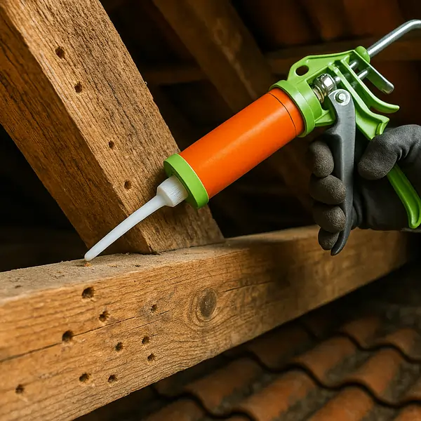 Injection de produit curatif contre les termites