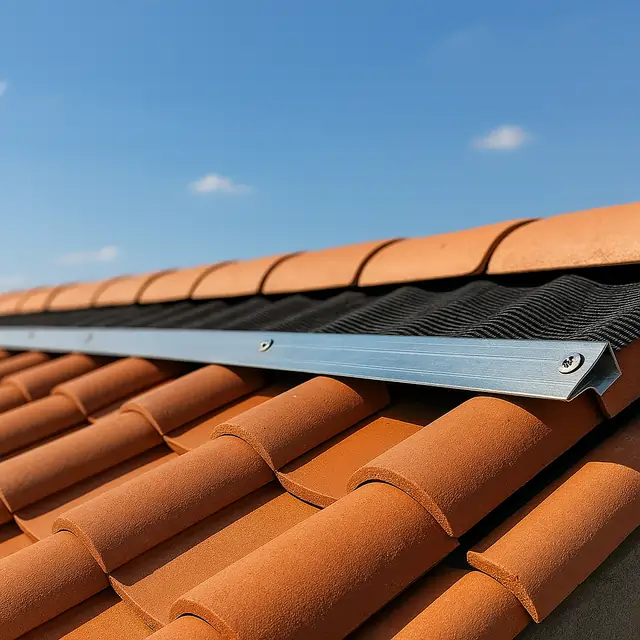 Pose d'un faîtage ventilé avec closoir aluminium